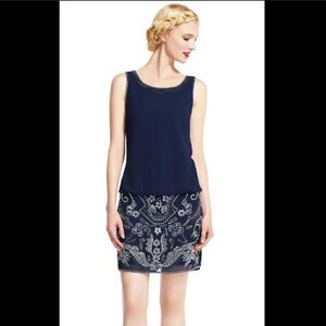 NWT Adrianna Papell Sleeveless Beaded Cocktail Mini Dress